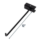 12" Single Straight Hook