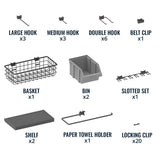 51" x 32" Pristine Pegboard With Attachments