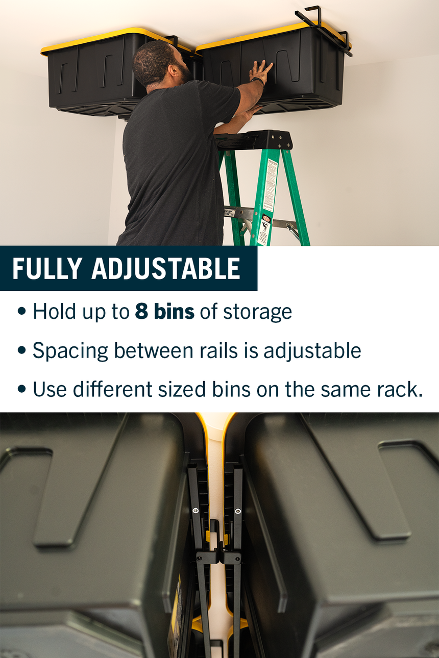ToteLoft - 8 Bin - Ceiling Tote Storage | Up to 400 lbs