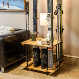 living room ski storage