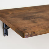 Wakefield Foldable Workbench | Dark Wood With Black Brackets