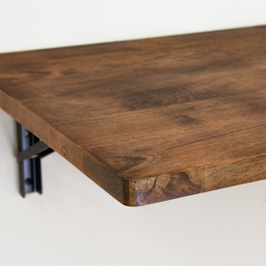 Wakefield Foldable Workbench | Dark Wood With Black Brackets