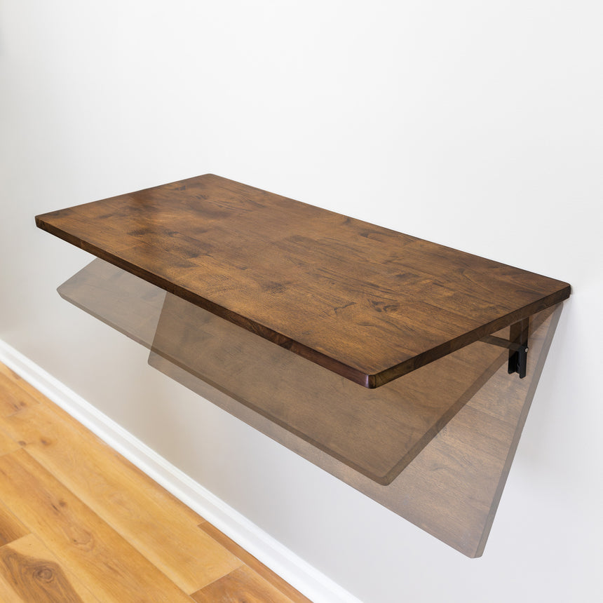 Wakefield Foldable Workbench | Dark Wood With Black Brackets